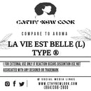 La Vie Est Belle Type perfume body oil by Cathy Burgess Shop; perfume oils with Cathy New Look logo