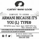 Armani Because It's You L Type body oil fragrance from Cathy Burgess Shop, with Cathy New Look logo
