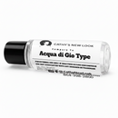 Acqua di Gio Type perfume body oil bottle by Cathy's New Look, white label, black cap, 1/3 oz
