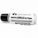 PATTI LABELLE (L) Type perfume oil bottle by Cathy Burgess Shop; clear glass with black cap