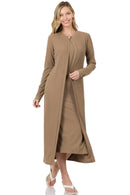 RIBBED MIDI DRESS & CARDIGAN 2PCS SET - Cathy,s new look 