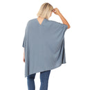 PLUS OVERSIZE V NECK CENTER BAND PONCHO
