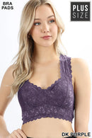 PLUS STRETCH LACE BRALETTE WITH REMOVABLE BRA PADS LT-6324X - Cathy,s new look 